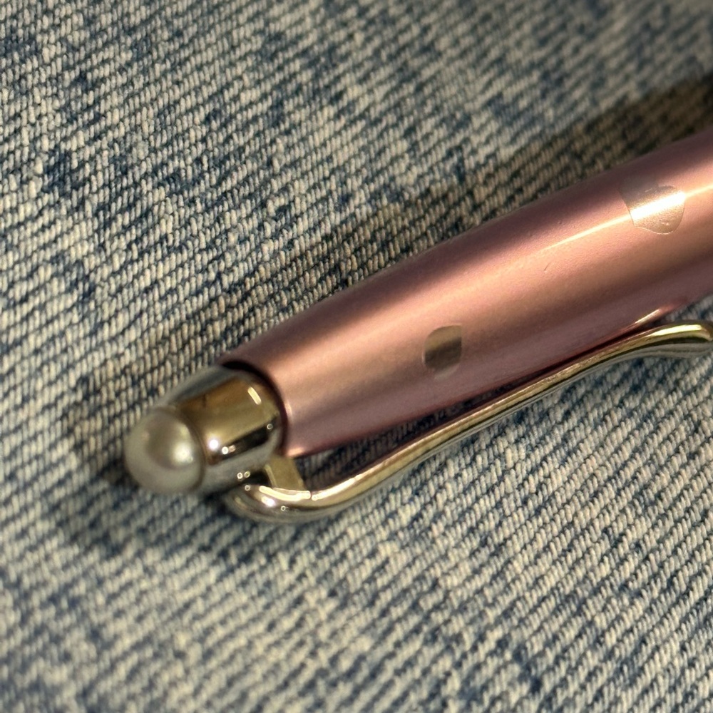 Mikimoto Pink Ballpoint Pen With Pearl